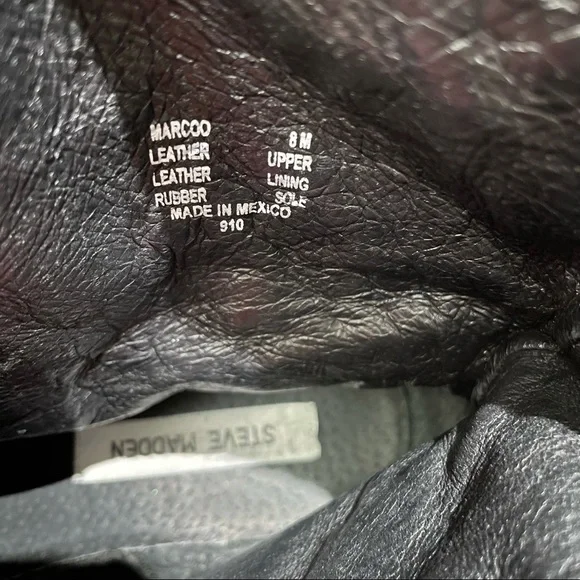 Steve Madden Leather Distressed Rugged Studded Buckle Moto Boots Size 8 - Picture 8 of 8